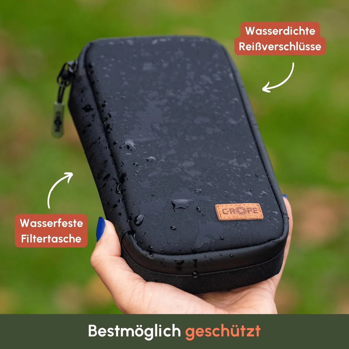 C-Rope wasserfeste Filtertasche für Kamera-Filter bis zu einem Durchmesser von 10 cm - Filterbeutel, Aufbewahrung für 8 große Filter