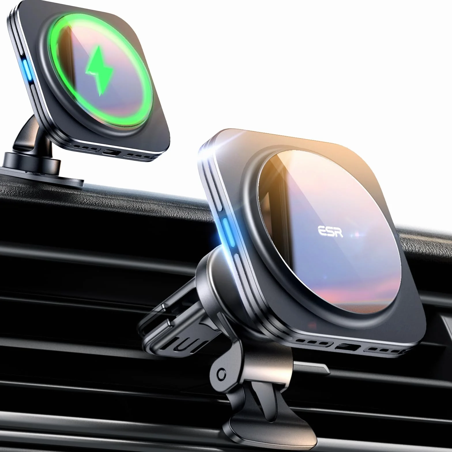 ESR für 15W Magsafe Autohalterung mit Ladefunktion, Lüftung/Armaturenbrett Magnet Autoladegerät, Handyhalterung Auto für iPhone Air/17/17e/16/15/14/13/12, Google Pixel 10, S25/S26, Schnellladung