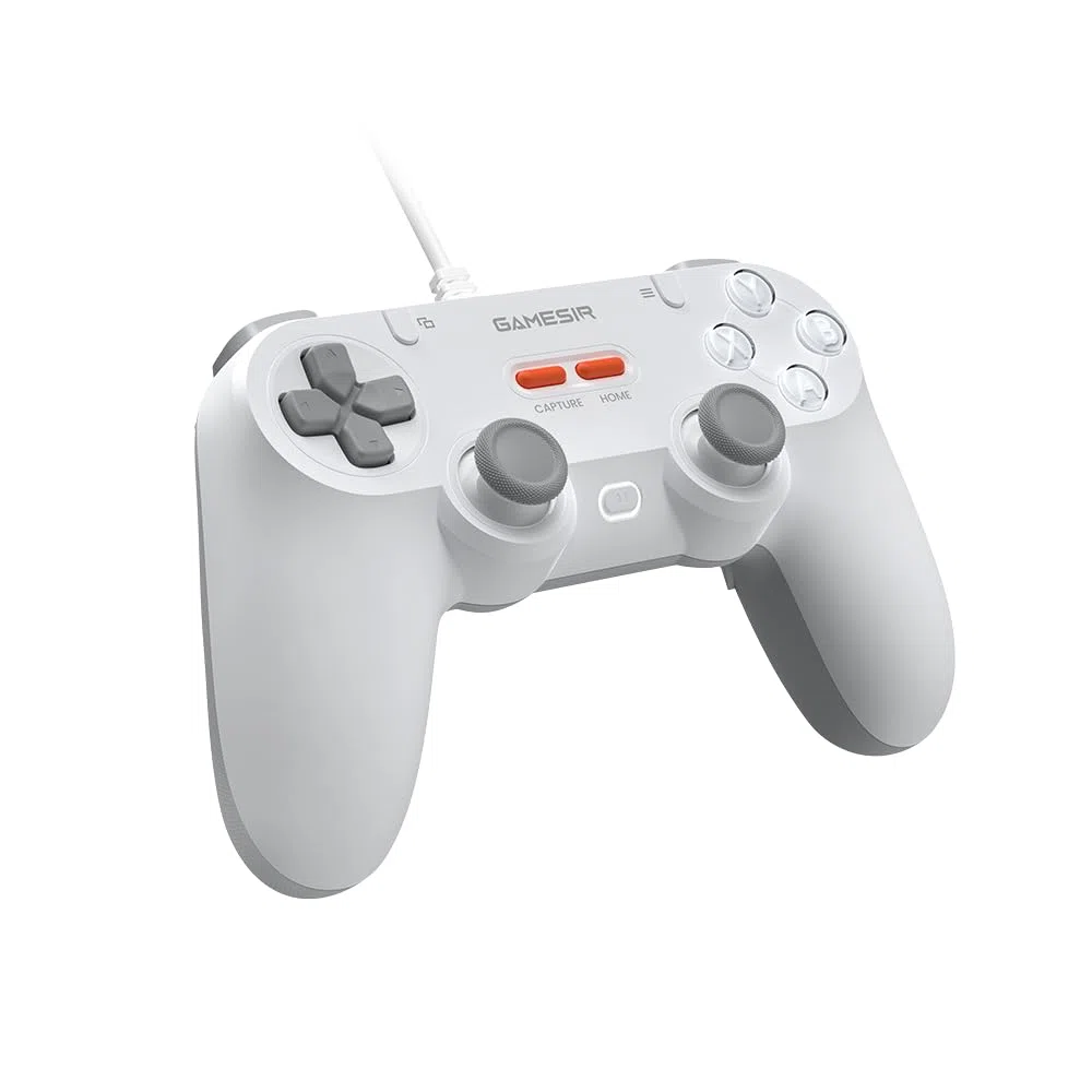 GameSir Tegenaria Lite Kabelgebundenes Gamepad – 1000Hz, Ultrageringe Latenz, Hall-Effekt-Sticks, 2 Rücken-Tasten – Switch/PC/Android/iOS – Serene White