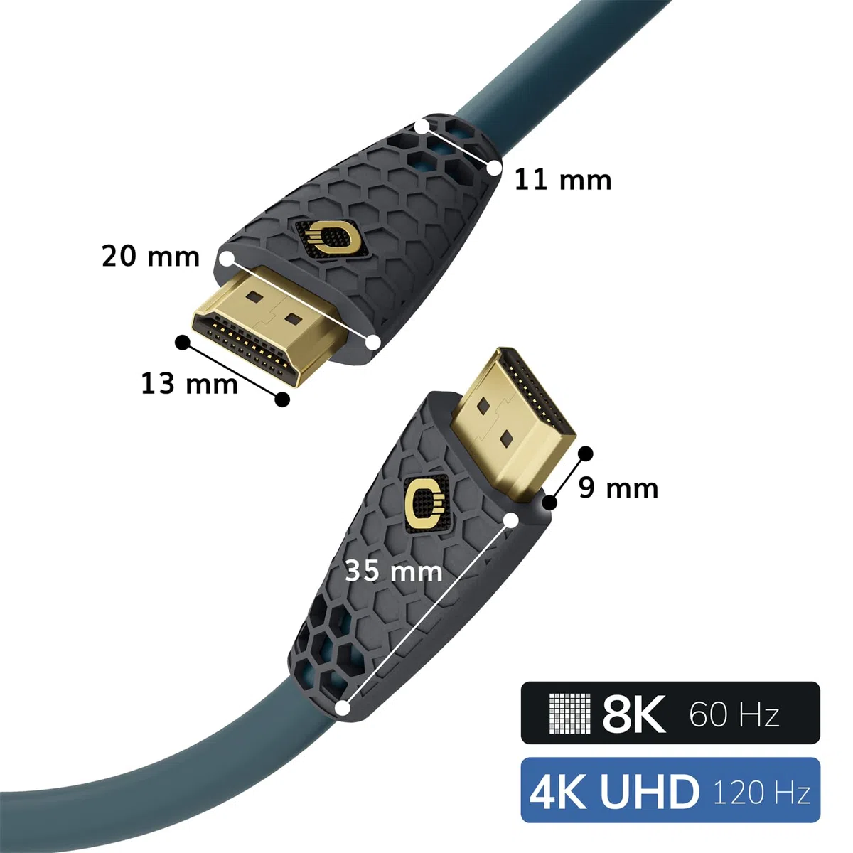 OEHLBACH Flex Evolution - Ultra High-Speed HDMI-Kabel, patentierter Knickschutz, 8K UHD 60Hz 4320p, 4K 120Hz, 2160p - 48Gbit/s, 21:9 Cinema, 3D, Dolby Vision, Dynamic HDR 10+, VRR, eARC, 1,50 Meter