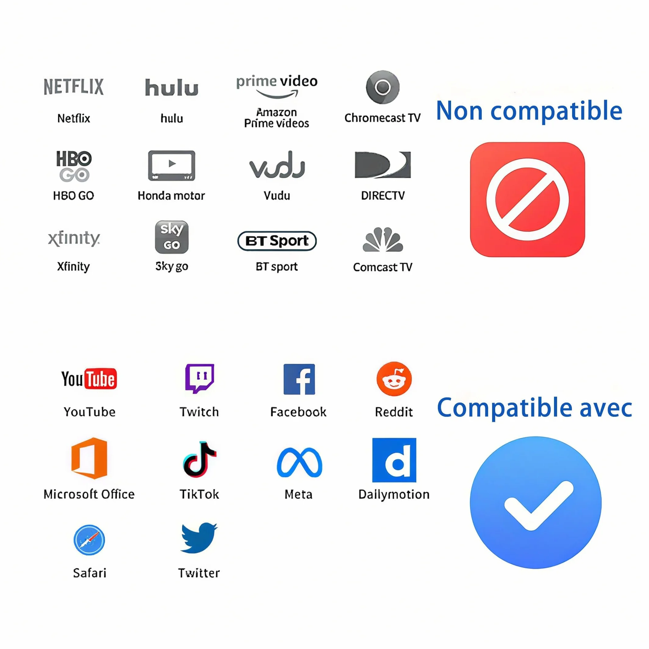 4K Wireless HDMI Adapter, Miracast Dongle für TV, Plug & Play Bildschirmübertragung von Smartphone, Laptop auf Fernseher/Monitor/Projektor, kompatibel mit iOS, Android, Windows & macOS