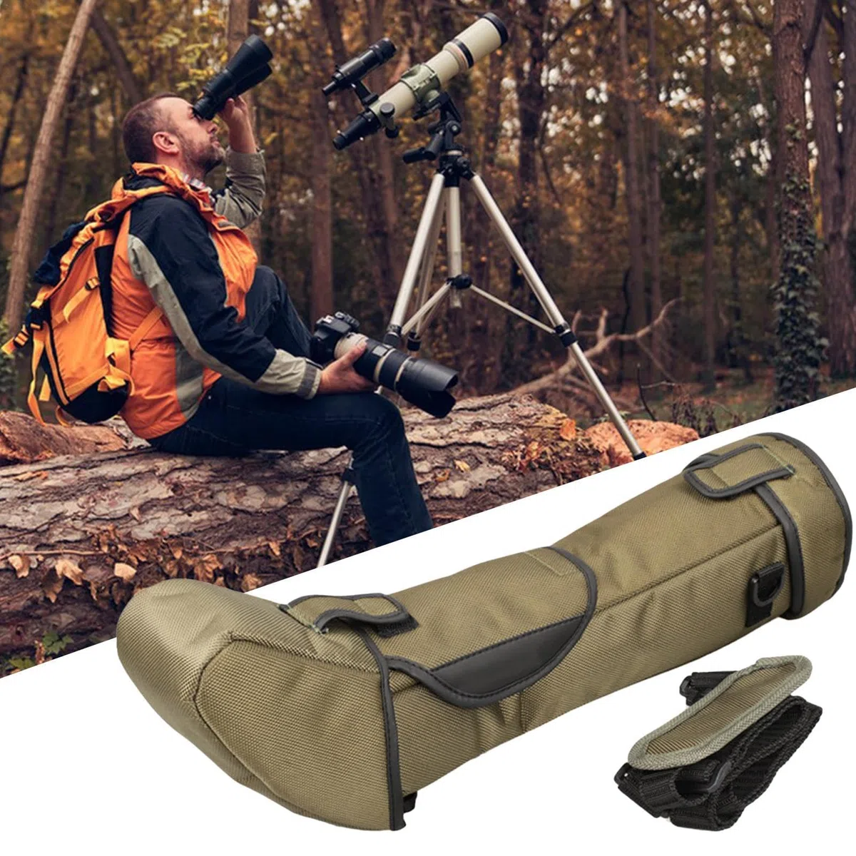 Teleskop-Aufbewahrungstasche, Teleskop-Tasche, Schützende Teleskop-Reisetasche, Spektivtasche für Spektiv, multifunktionale schützende Teleskop-Tragetasche