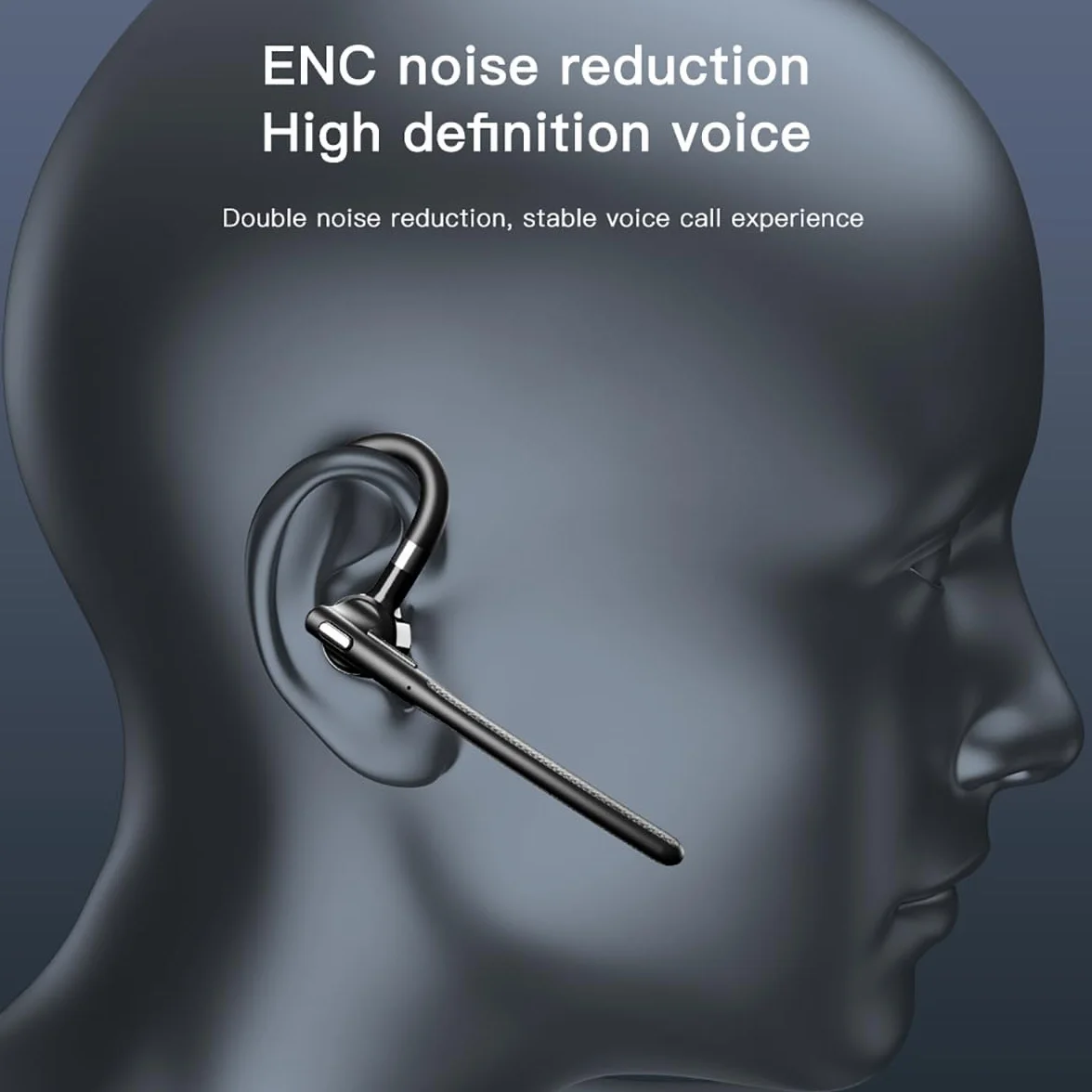 eppfun Bluetooth 5.4 Headset, In Ear Freisprech Headset Handy Kabellos Kopfhörer mit Dual Noise-Cancelling-Mikrofon, 48 Stunden Gesprächszeit, für Autofahren, Telefon, Büro,Trucker-Fahrer