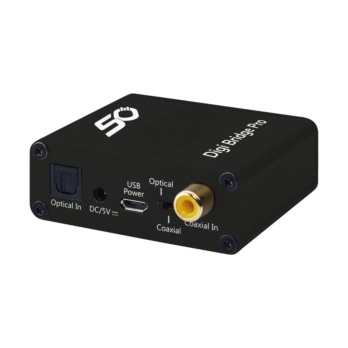 OEHLBACH Digi Bridge Pro - Digital/Analog Audiowandler - Koaxial/Optisch, R-L/Klinke - Cirrus Logic Chip CS8416, Schwarz