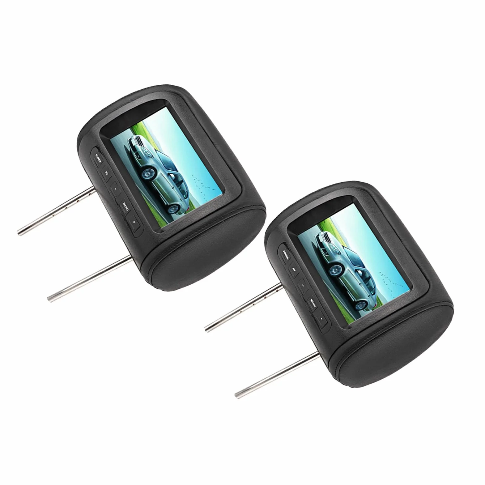 2 Stück 7 Zoll Kabellose Steuerung, Verstellbare Kopfstütze, LCD-Videomonitor, MP5-Display, Schwarz für Universal-Autos