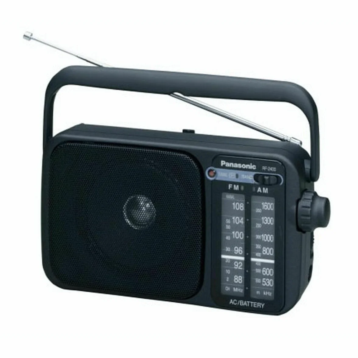 Panasonic RF-2400DEG-K Tragbares Radio mit Griff, Netz- oder Batteriebetrieb schwarz