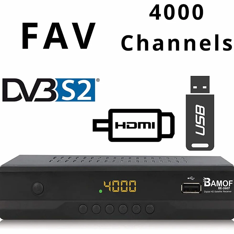 hd-line Bamof BE-2607 Digital Satelliten Sat Receiver - (HDTV, DVB-S/S2, HDMI, SCART, 2X USB 2.0, Full HD 1080p) [Vorprogrammiert für Astra Hotbird Türksat] [Energieklasse A+++]