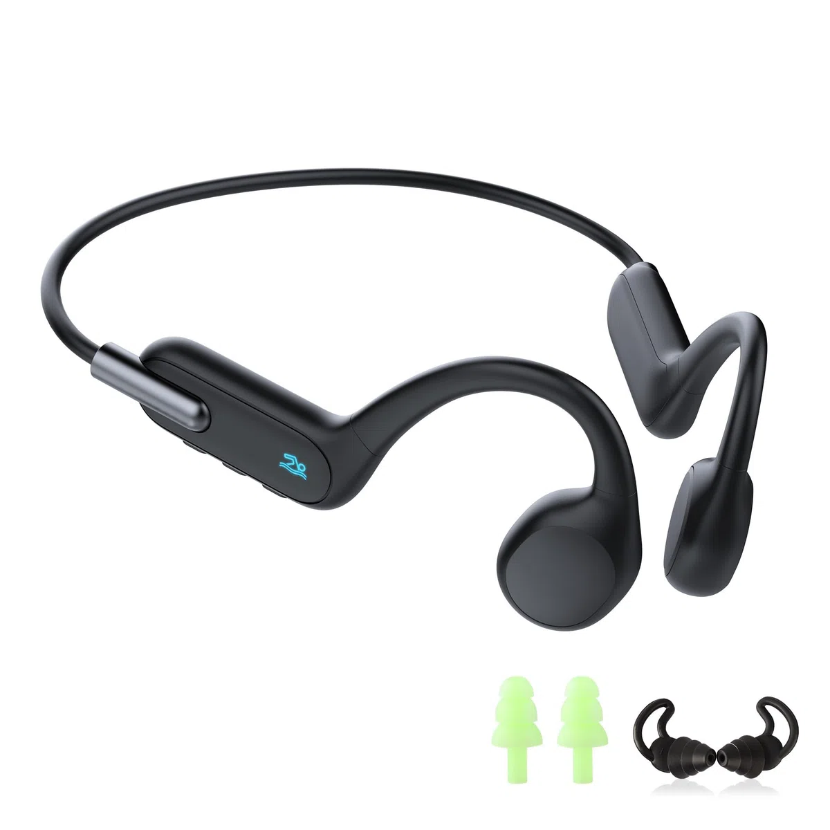 HIFI WALKER T10 Air Knochenschall Kopfhörer, IPX8 wasserdichte Schwimmkopfhörer mit 32GB MP3 Player, Open-Ear Bluetooth 5.3 Sportkopfhörer für Schwimmen, Laufen, Radfahren