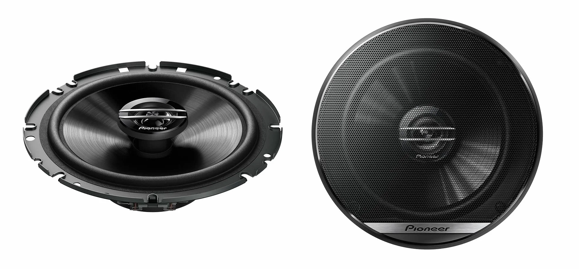 PIONEER TS-G1720F 17 cm 2-Weg-Koaxiallautsprecher Set mit 2 Lautsprechern (je 300 W max., 40 W Sinus), kraftvoller Klang, hoher Wirkungsgrad, 49.7 mm Einbautiefe, 144 mm Einbauausschnitt, mit Gitter
