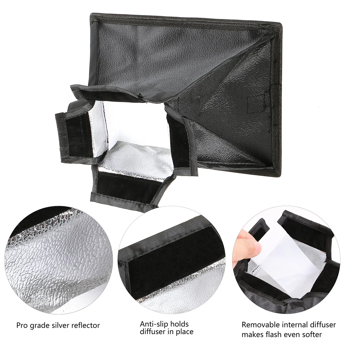 BLITZ Softbox Speedlight Diffusor Kit - 20cm Achteck Softbox + 20x15cm Softbox für Blitzgerät, Universalhalterung für Canon Nikon Sony