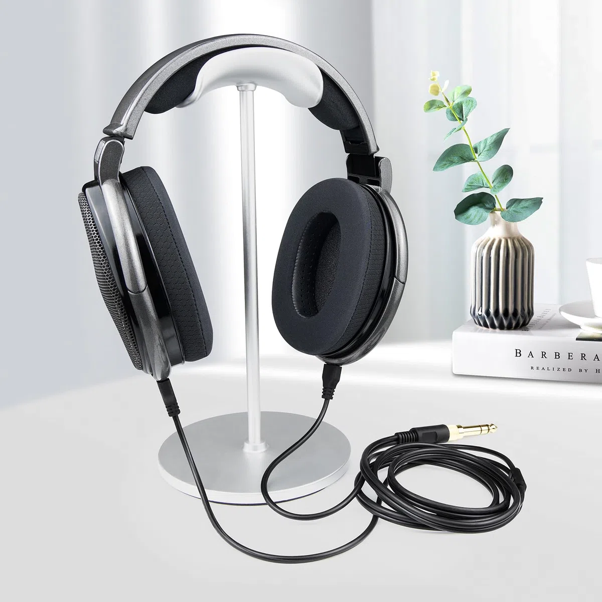SOULWIT Kopfhörer Kabel für Sennheiser HD660S/HD660S2/HD650/HD600/HD580/HD58X/HD565/HD545/HD535/HD525/HD265, Verlängerungskabel (6N OCC-Kupfer) mit 3,5mm Stecker, 6,35mm Adapter–PVC (1,2m/4 ft)