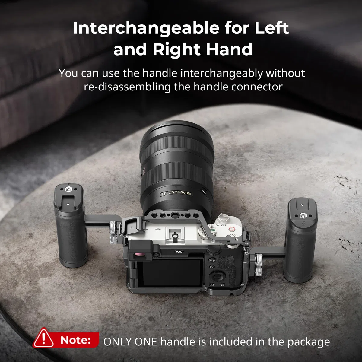 SMALLRIG Mini-Seitengriff Side Handle für 1/4"-20 Gewindelöcher, Kamerakäfiggriff, nach Oben und unten verstellbar, ergonomischer Kameragriff mit integriertem Blitzschuh und Gewindeloch – 4755