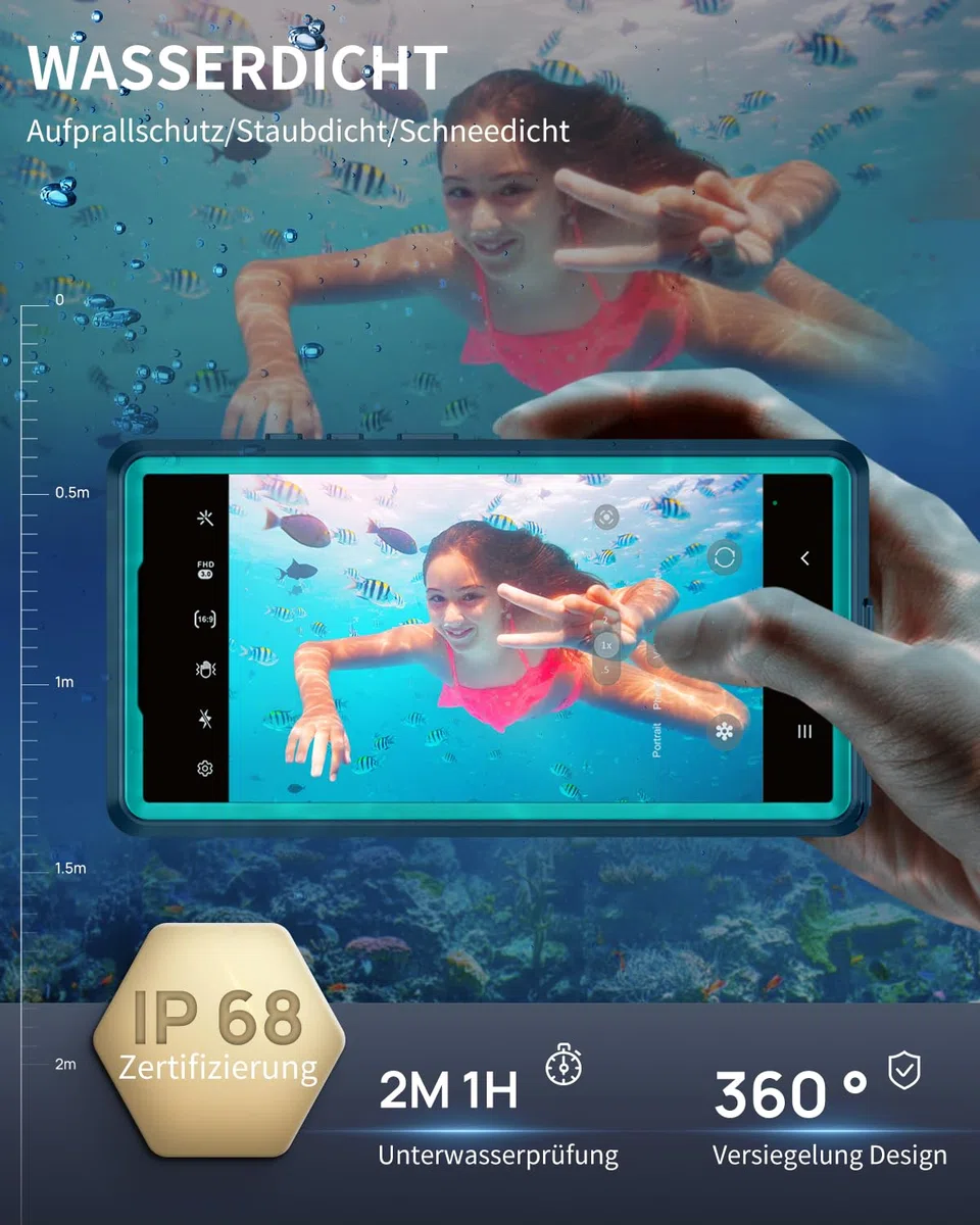 Hülle für Samsung Galaxy S26 Ultra Wasserdicht Kompatibel mit Magsafe, HandyHülle S26 Ultra 5G IP68 wasserdichte 360 Schutzhülle,Stoßfest Outdoor Panzerhülle mit Displayschutz,Blau