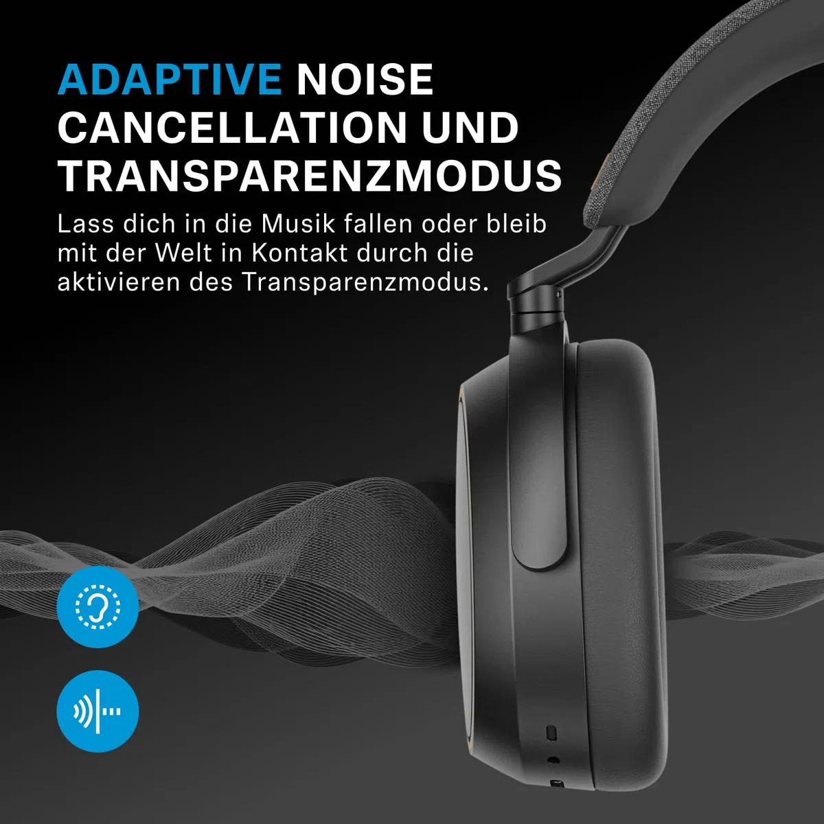 Sennheiser MOMENTUM 4 Wireless Noise Cancelling Headphones – Bluetooth Kopfhörer Headset für kristallklare Anrufe mit adaptiver Geräuschunterdrückung, Over-Ear, 60 h Akku, faltbar, Schwarz/Kupfer