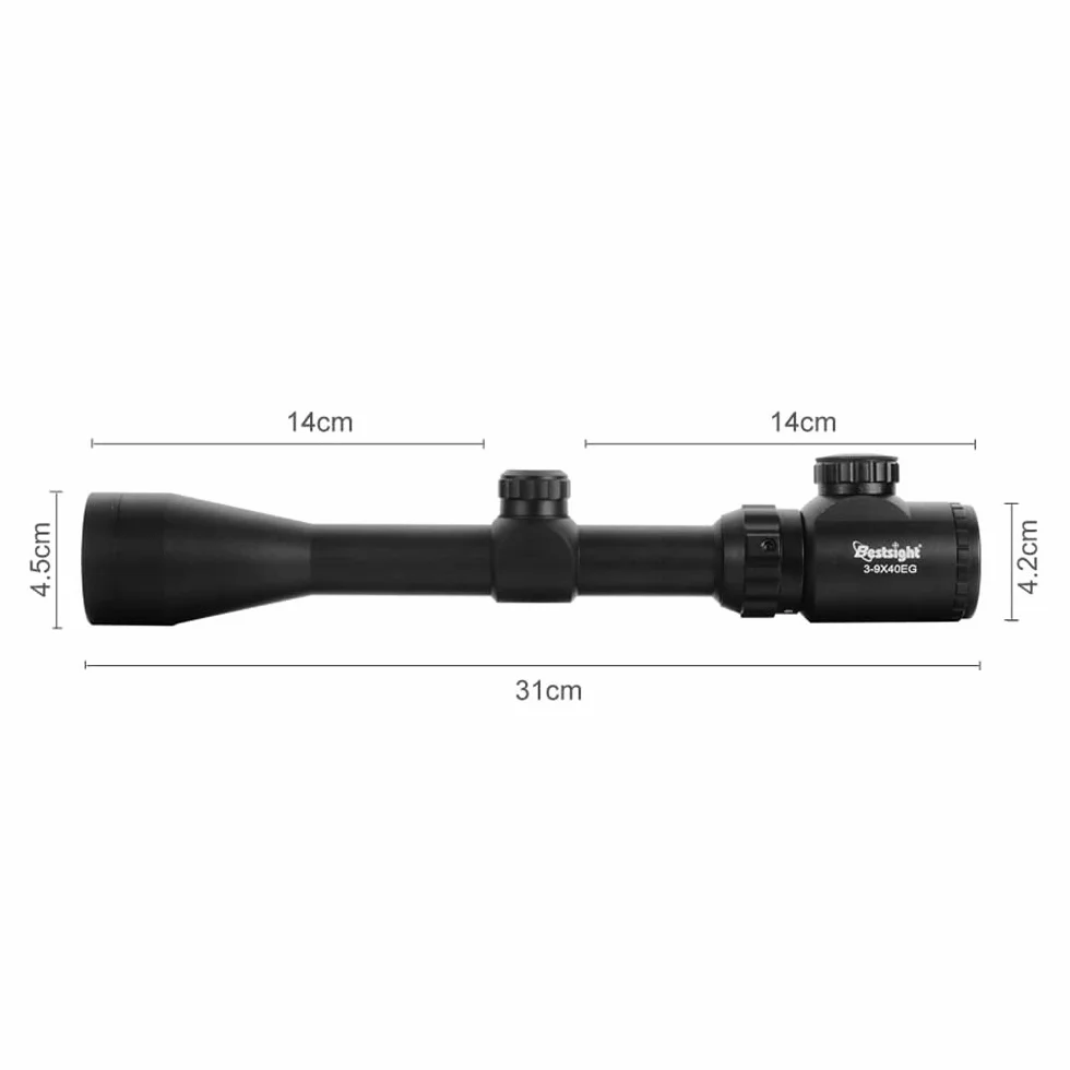 Paike Zielfernrohr 3-9X40, rot grün beleuchtetes Visier, mit Klappdeckel