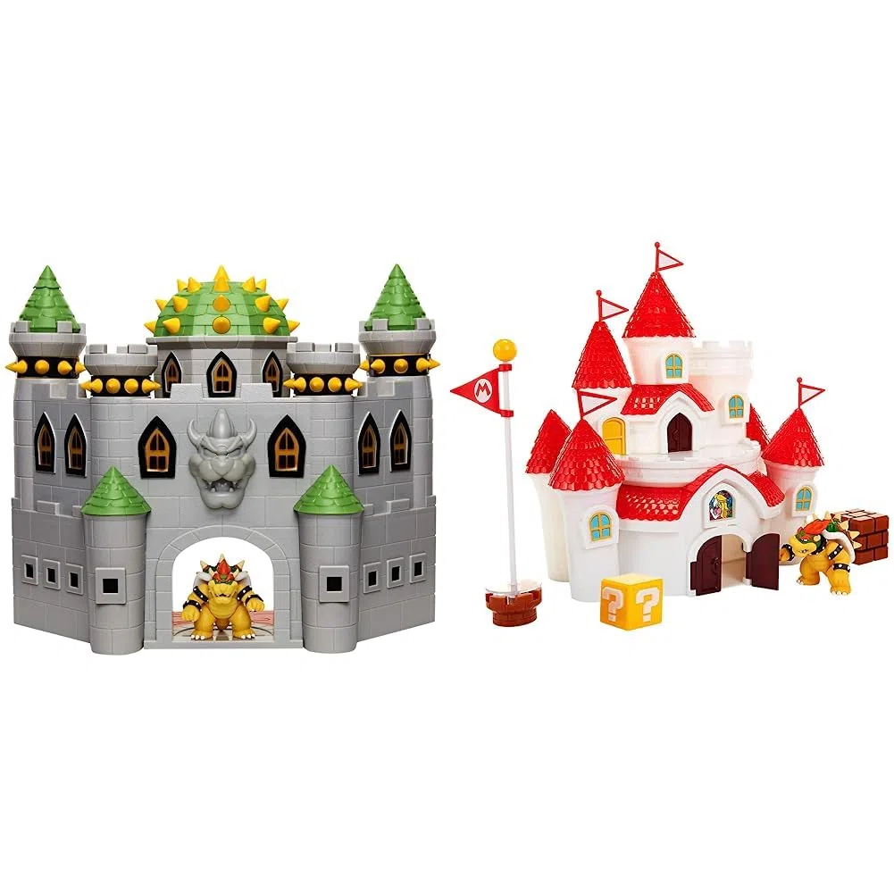 Nintendo Spielset SUPER Mario Bowsers Deluxe Castle mit Figurensounds und vielen interaktiven Teilen & Nintendo - Jakks Mashroom Kingdom Castle Spielset 58541