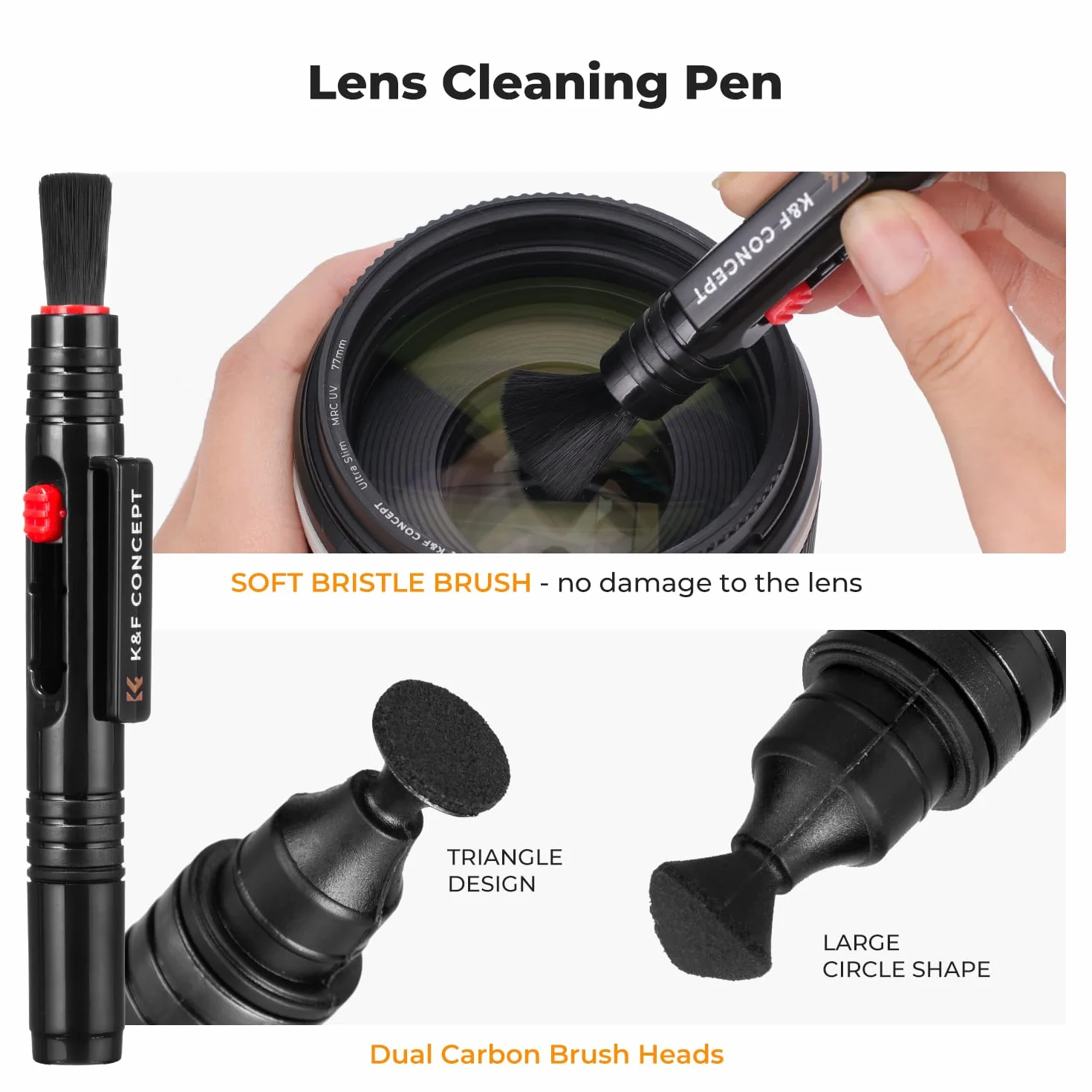 K&F CONCEPT 25 in 1 Kamerareinigungsset für spiegellose Kameras mit APS-C Sensor-Reinigungsstäbchen, 60ML & 20ML Objektivreiniger, Blasebalg, Linsenstift, Mikrofasertüchern und Tragetasche