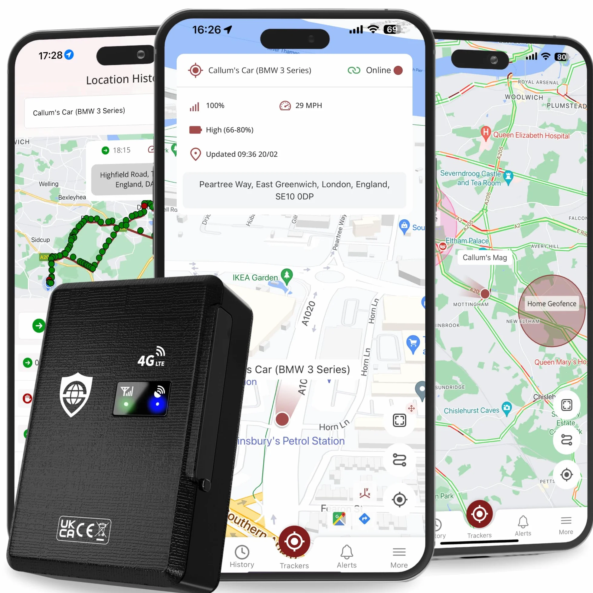 SafeTag Mag 4G – Wiederaufladbarer Magnetischer 4G LTE GPS-Tracker, Auto, Van, Motorrad, Wohnwagen usw. 34–195 Länder, 90 Tage Standby, Echtzeit-Tracking und Benachrichtigungen, 7 Tage kostenlose