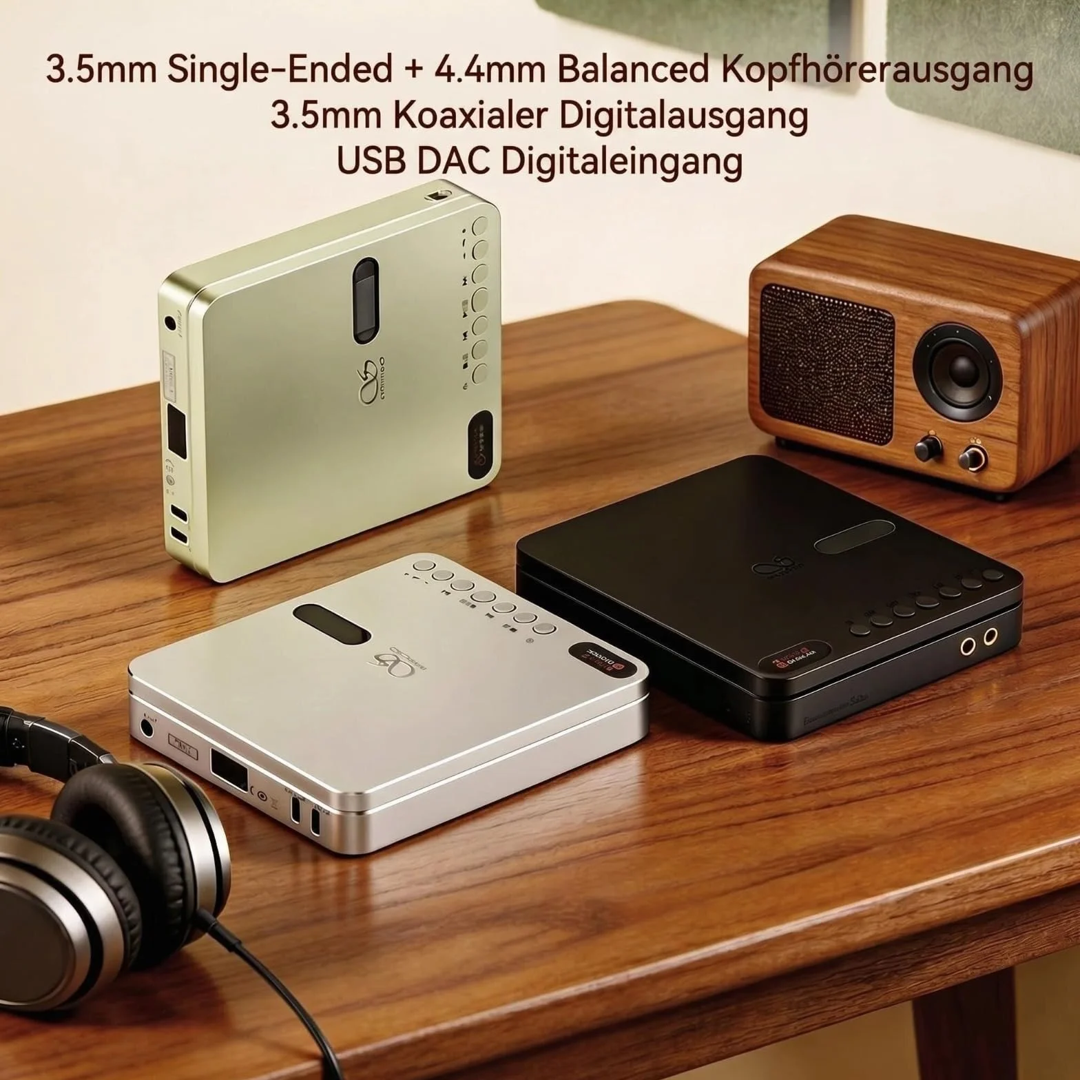 Shanling EC Play tragbarer CD Player|DAC CS43198|bidirektionales Bluetooth 6.0|3450-mAh 12 Stunden|3,5 mm+4,4 mm Kopfhörerausgang|3,5 mm koaxialer Digitalausgang|USB-DAC-Digitaleingang (Silver)
