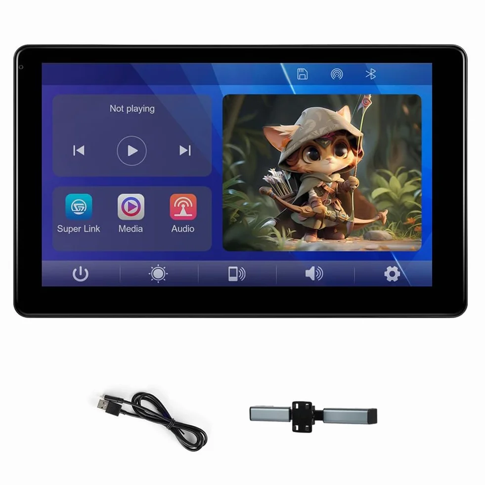 Bamberg 9 Multifunktions-Auto-TV-Kopfstützenmonitor für Den Rücksitz, IPS-Touchscreen-Videoplayer mit Carplay Android Auto
