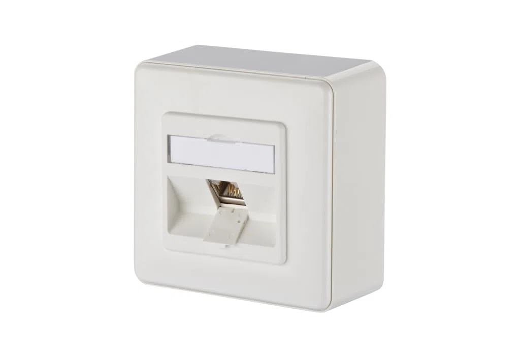METZ CONNECT Anschlussdose RJ45 Aufputz Cat.6A reinweiß