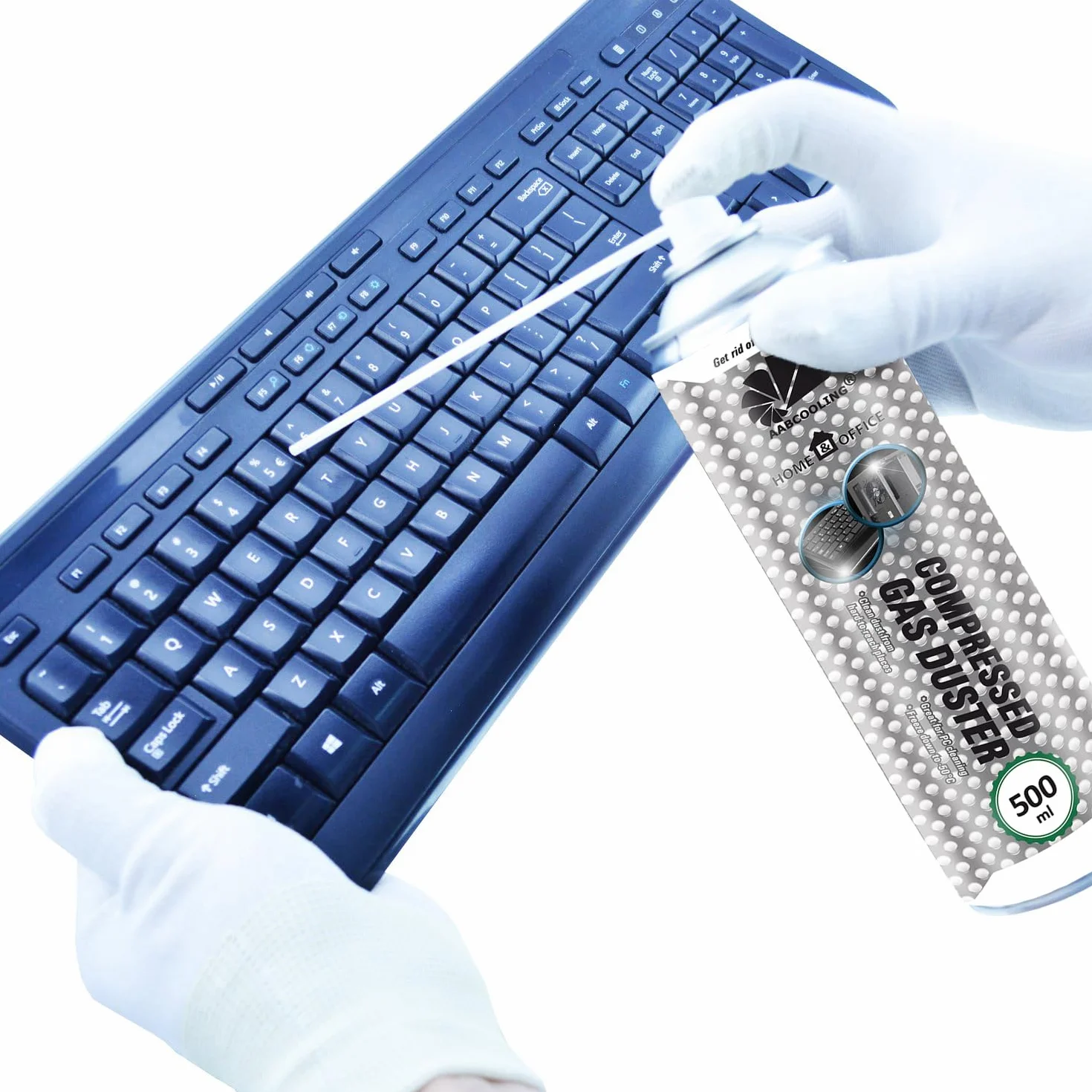 AABCOOLING 7 x 500ml Home&Office Druckluftspray Gas Duster, Tastatur Reinigung, Für die Reinigung von Tastatur, PC, Reinigungsgeräte, Staubgebläse, Druckluftreiniger, Büromaterial