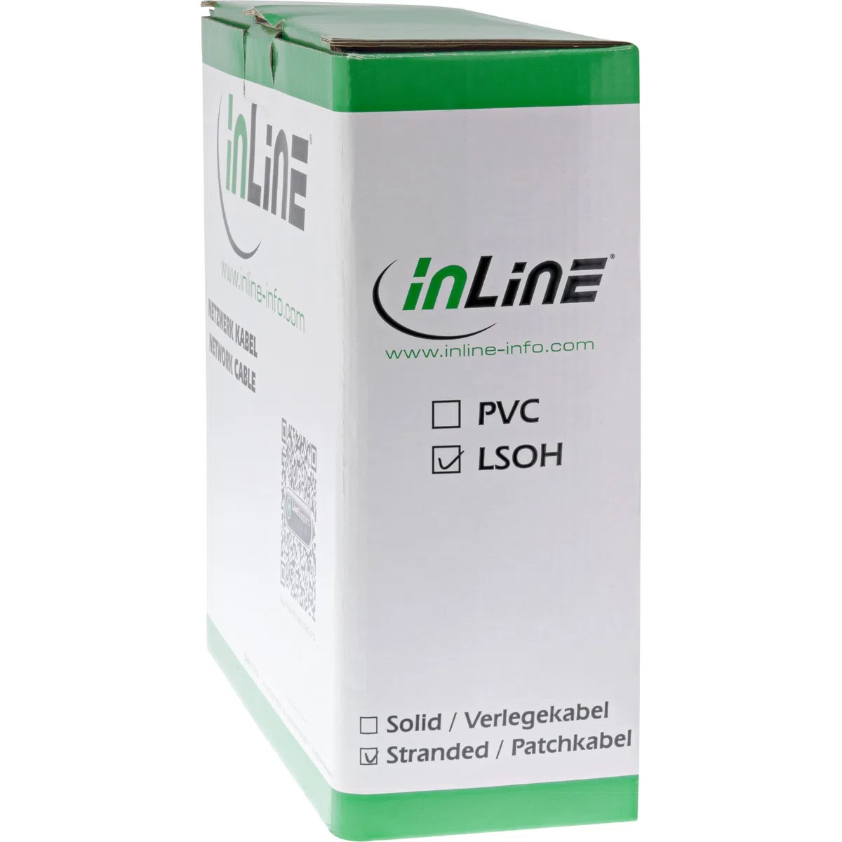 InLine 76899 Patchkabel, S/FTP (PiMf), Cat.6A, 500MHz, halogenfrei, Kupfer, grau, 100m