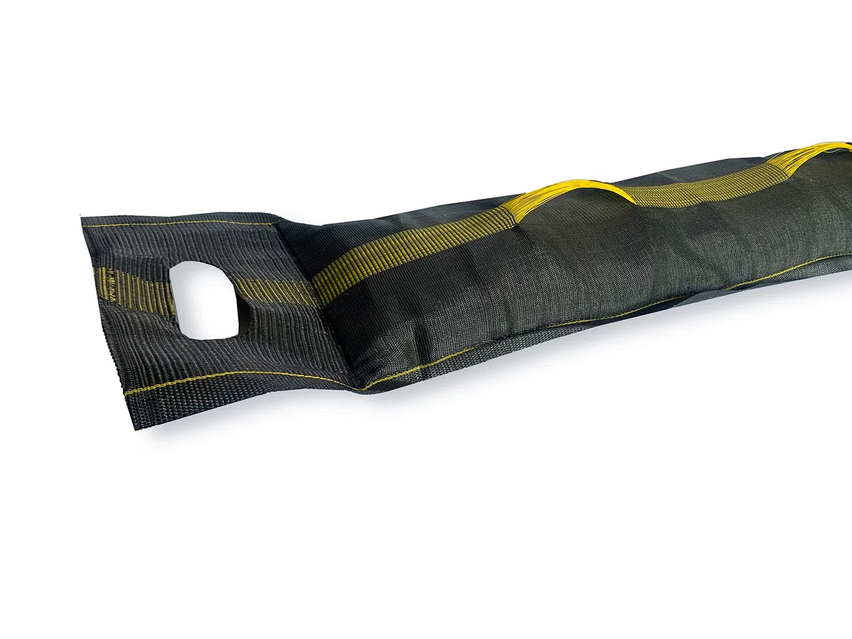 PREMIUM 10 Stück Sandsäcke zum befüllen, geeignet für Hochwasserschutz 25x100cm mit Zugband, Tragegriff und 2x Tragelaschen, Silosandsäcke, Silosack, Sandsack mit UV-stabilem Monofilgewebe