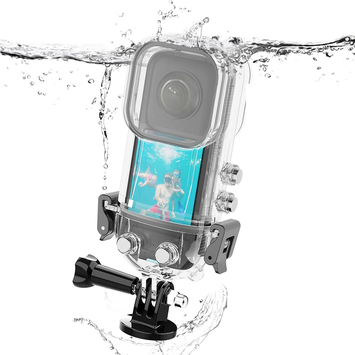 VBESTLIFE Wasserdichtes Action-Kamera-Gehäuse für X3, Wasserdichtes Gehäuse für One X3 Action-Kamera, Unterwasser-Tauchschutzgehäuse 45 M mit Halterungszubehör