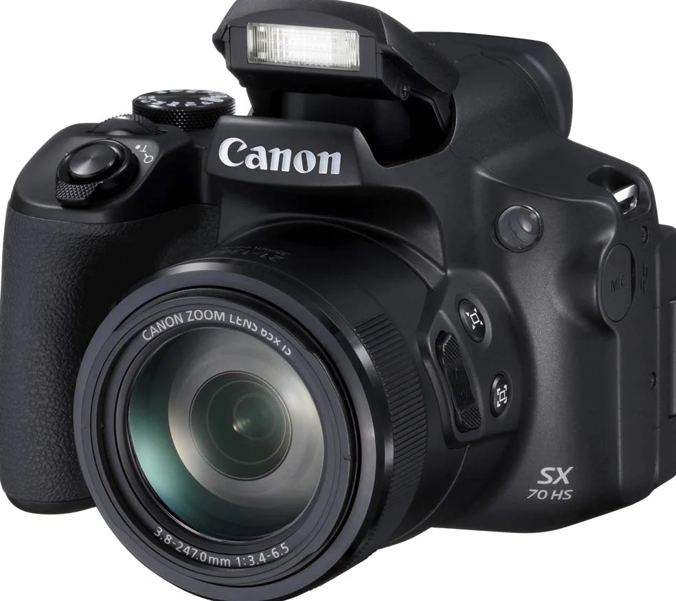 Canon PowerShot Kamera SX70 HS (20,3 MP, 65 fach optischer Zoom, dreh- und schwenkbarer 7,5cm LCD, RAW Format, WLAN und Bluetooth Unterstützung, 4K Video, 10 B/s, 1/2,3-Zoll-Typ CMOS Sensor),schwarz