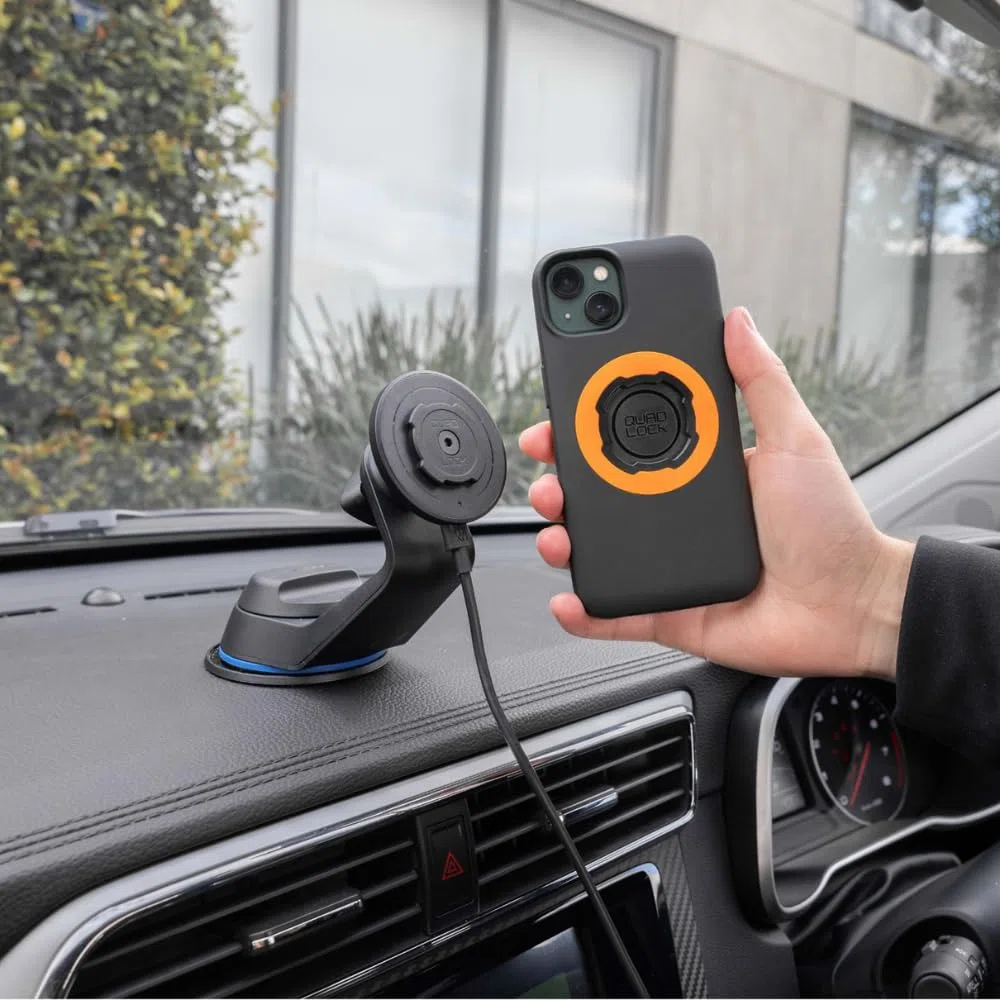 Quad Lock MAG Kabelloses Ladegerät 15 W für Smartphone, kompatibel mit MAG-Schutzhüllen, Auto- und Schreibtischhalterungen