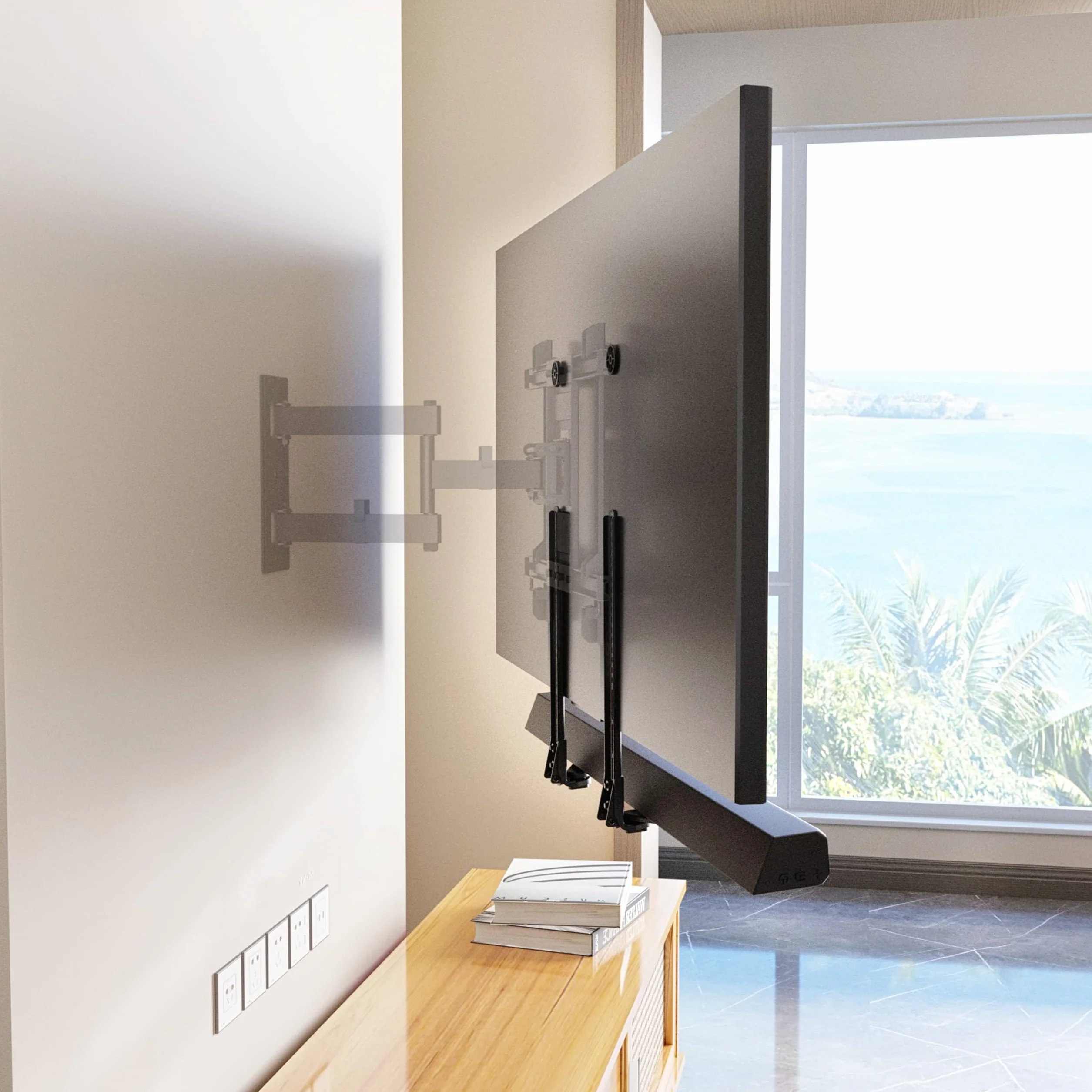 PUTORSEN Soundbar Halterung Universal für die Montage über oder unter TV, Soundbar-TV-Halterung für Soundbar mit und ohne Montageloch, mit Anti-Rutsch Sockelhalter, für Soundbar bis zu 15kg, Schwarz