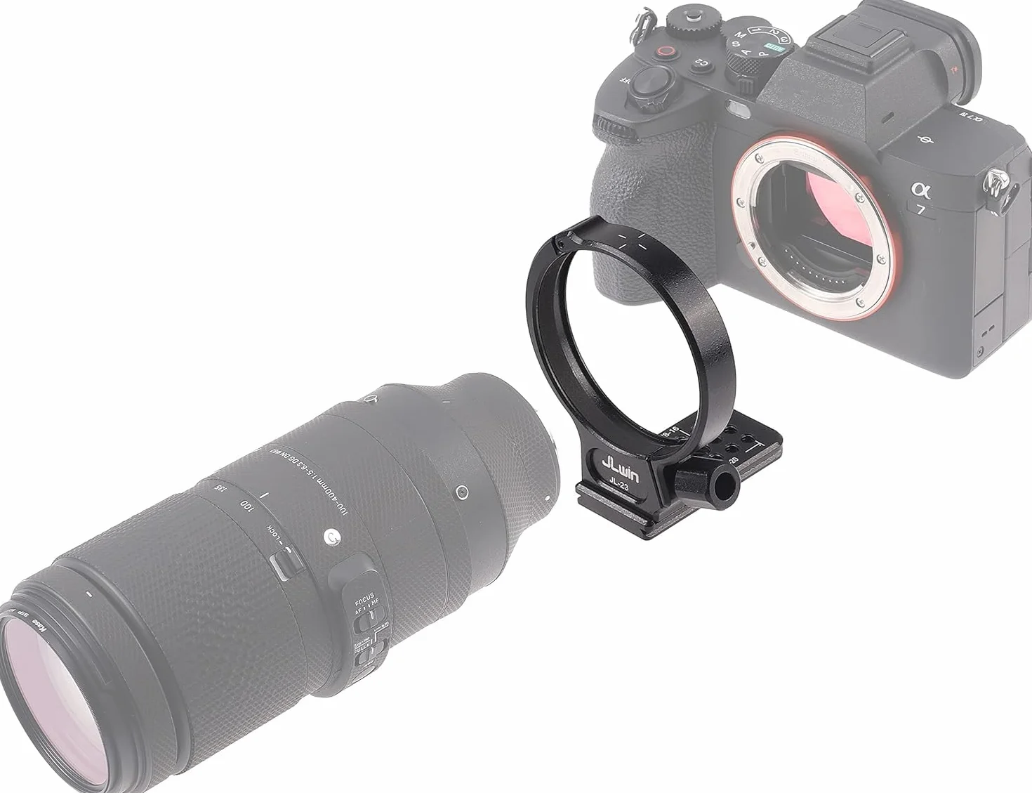Hersmay Metall Objektiv Stativschelle für Sigma 100-400 mm F5-6.3 DG DN OS Objektiv für Sony E Mount Art 105 mm F1.4 DG HSM passend für Arca Type Schnellwechselplatte