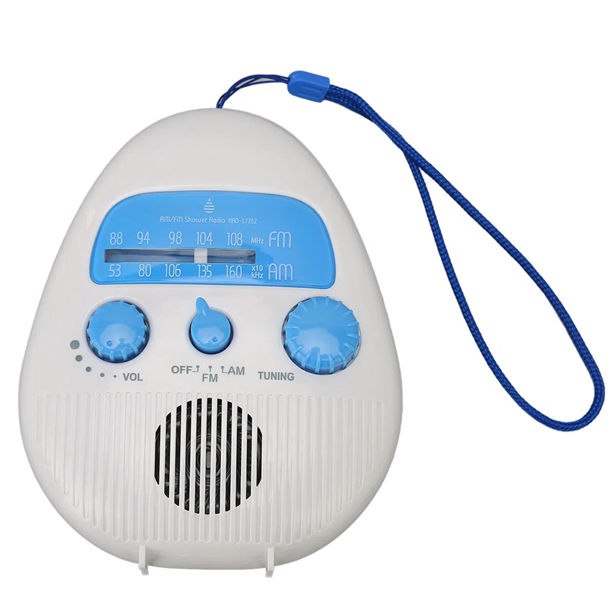 Duschradio, Tragbares AM-FM-Badezimmerradio mit Integriertem Lautsprecher, Hochwertiges ABS-Material, Batteriebetrieben, für die Verwendung in der Dusche und Im Badezimmer
