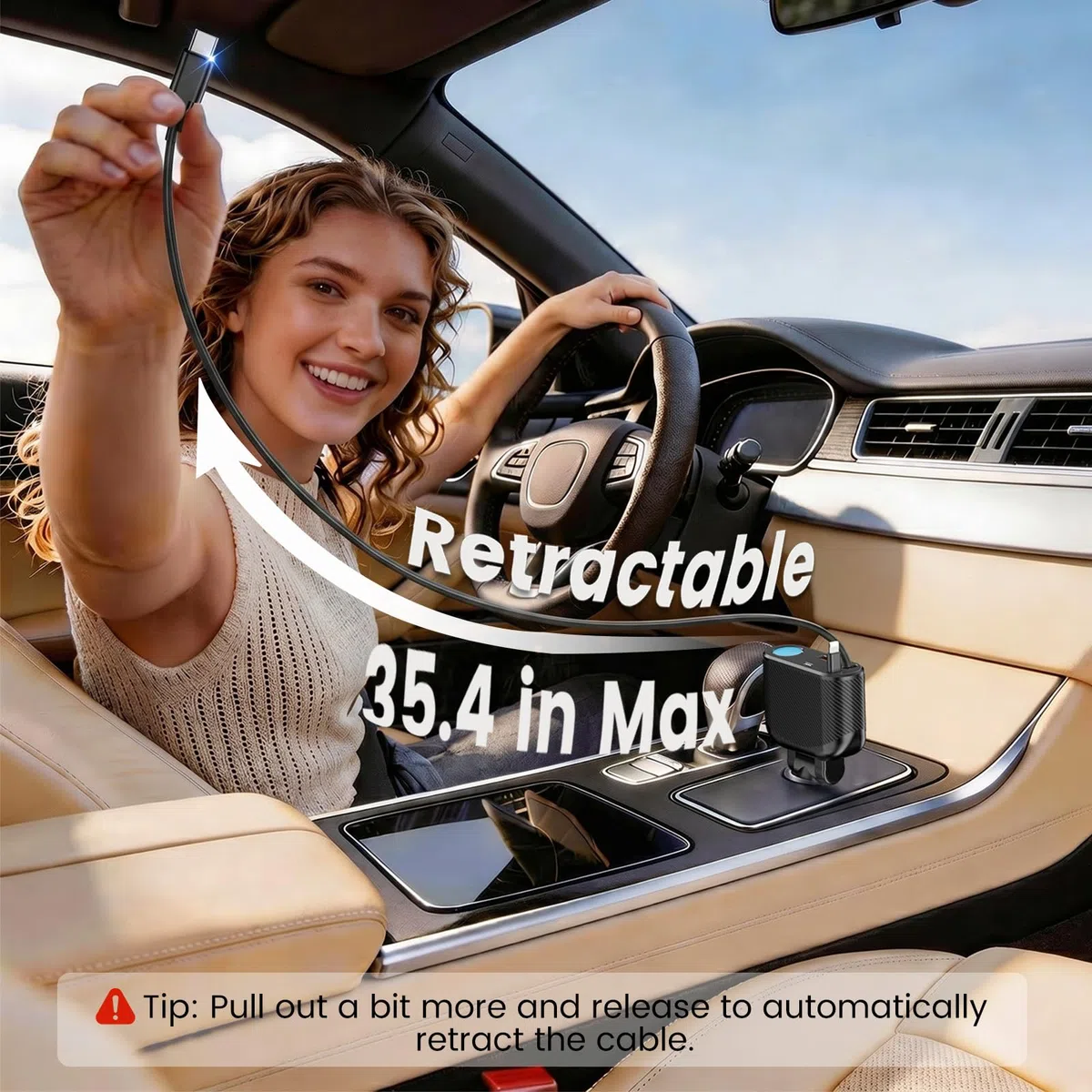 OHLPRO 5 in1 Zigarettenanzünder USB C Einziehbares Auto Ladegerät, Handy Autoladegerät 100W 12V USB Adapter Auto Schnellladegerät KFZ Stecker Splitter Kompatibel mit Handy iPhone iPad Samsung, Schwarz