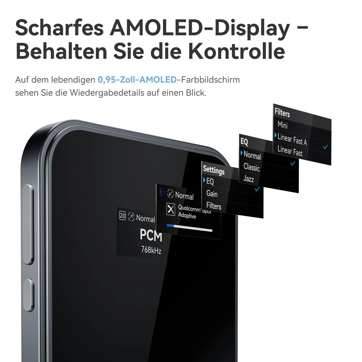 Khadas Tea Pro DAC Kopfhörerverstärker – Tragbarer Bluetooth Kopfhöreramp, Hi-Res Verstärker MagSafe DAC Amp, 0,95" Display, ES9039Q2M, 2100 mAh, USB-C auf 3,5/4,4 mm, PCM 768 kHz/32 Bit, DSD512 Audio
