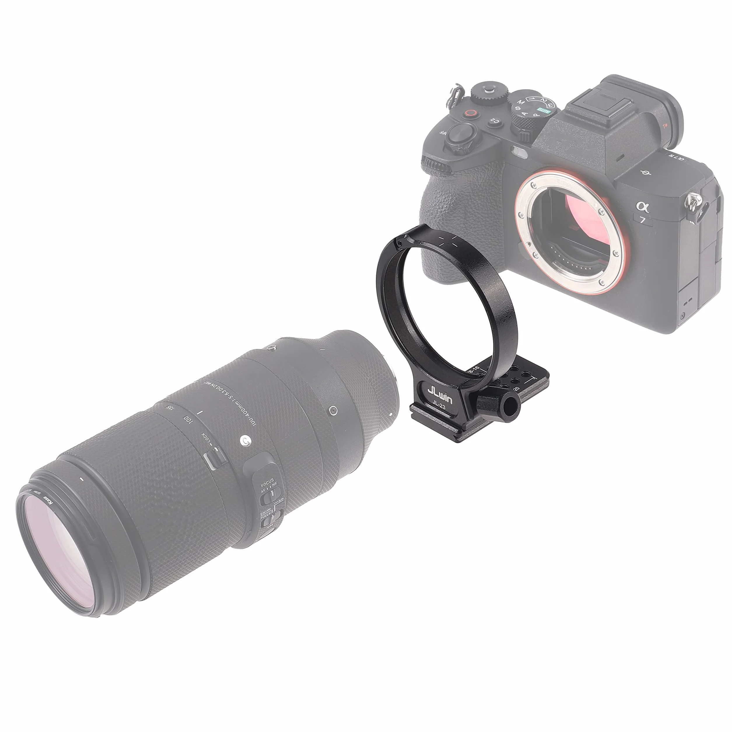 Hersmay Metall Objektiv Stativschelle für Sigma 100-400 F5-6.3 DG DN OS Objektiv für Sony E Mount Art 105mm F1.4 DG HSM Eingebaute Arca-schnellwechselplatte