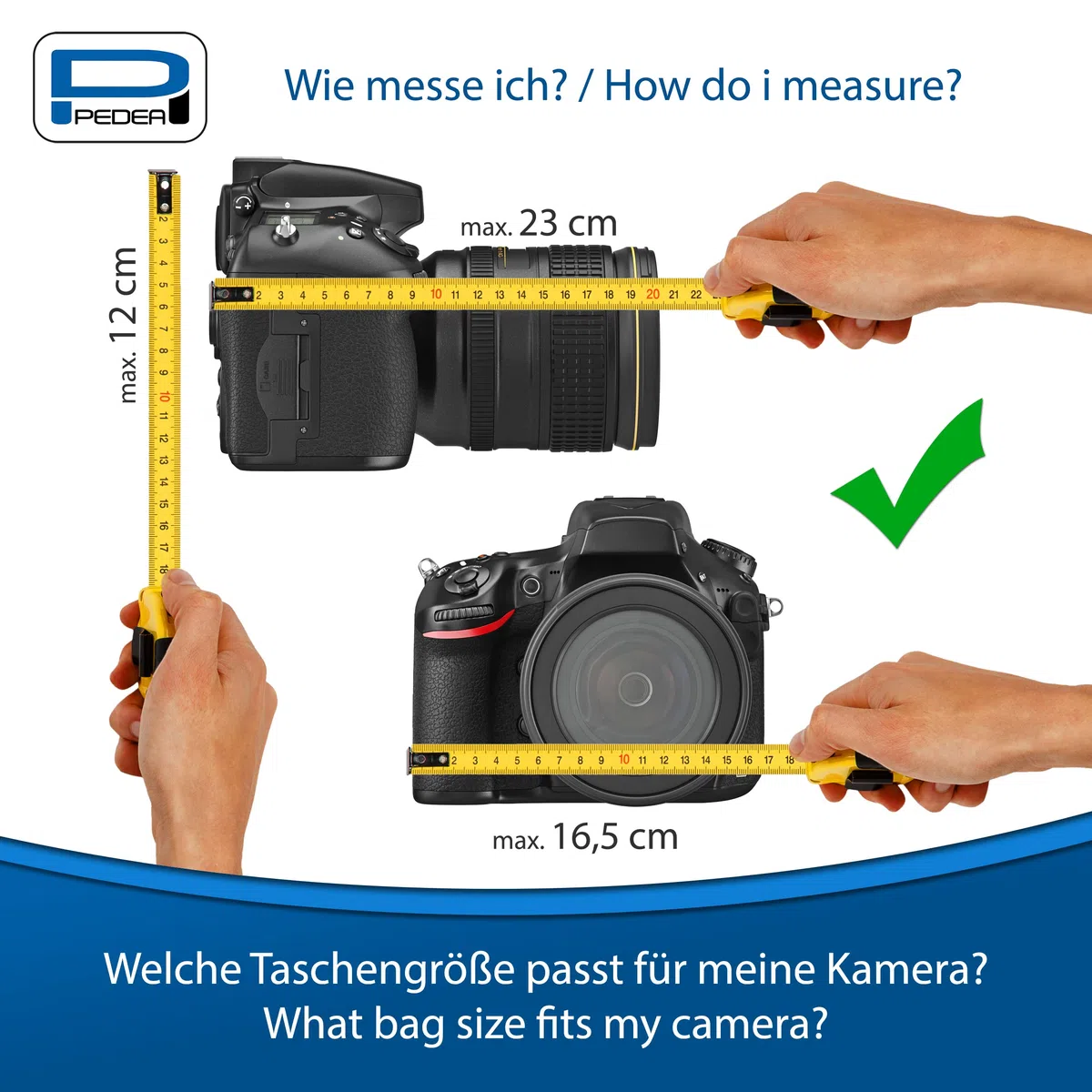 PEDEA DSLR-Kameratasche "Noble" Fototasche für Spiegelreflexkameras mit wasserdichtem Regenschutz, Tragegurt und Zubehörfächern, Gr. XL anthrazit