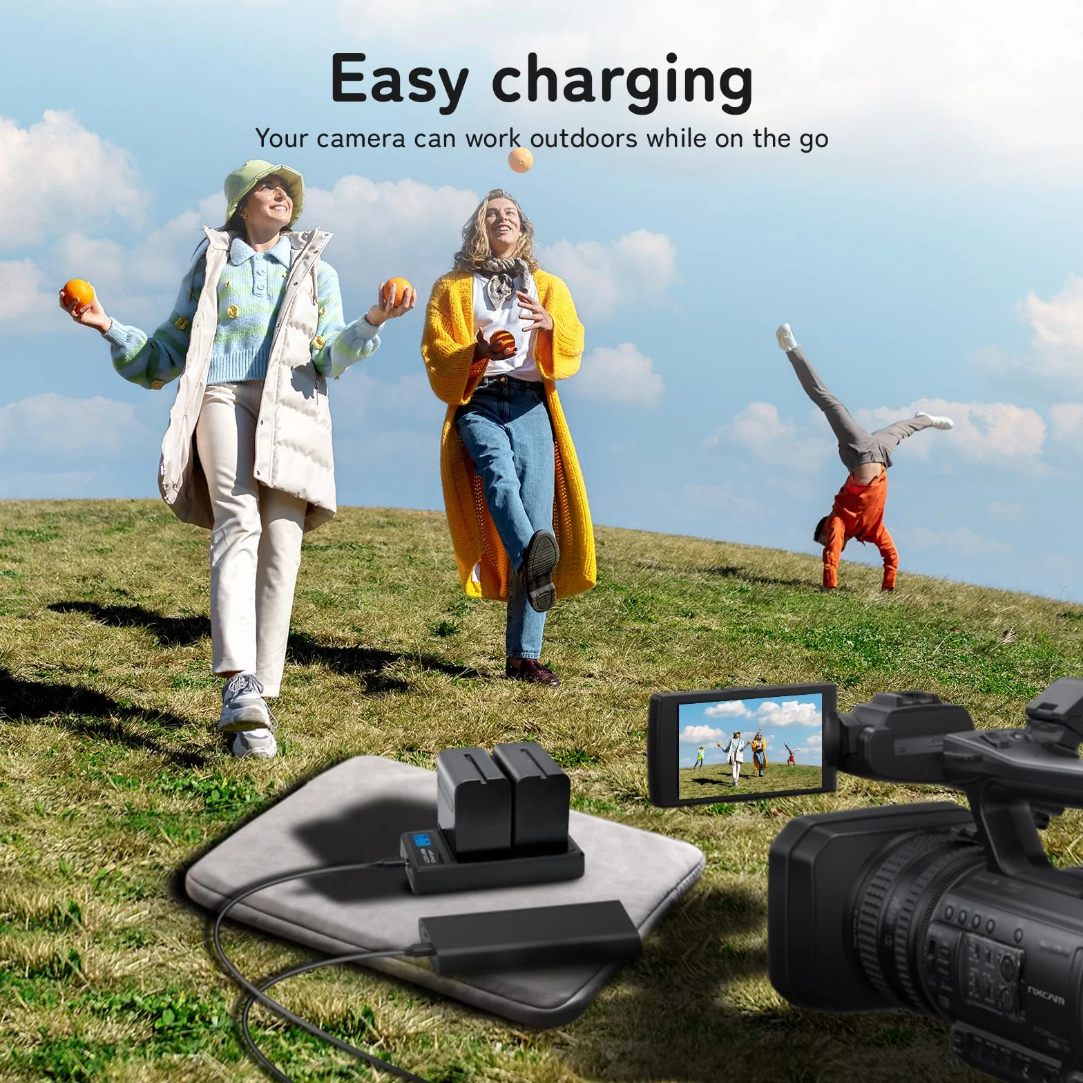 2-Pack 8800mAh Ersatzakku für Sony NP-F970 und USB-Ladegerät für Sony NP-F960 NP-F950 NP-F930 NP-F550 NP-F570 NP-F750 Batterien, für Handycams, Feldmonitor, Videolicht