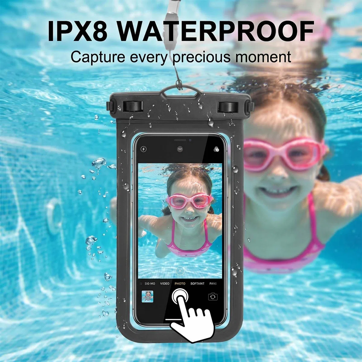 wasserdichte handyhülle & wasserdichte bauchtasche Set - IPX8 handyhülle wasserdicht mit Dreifach-Verschluss, Touchscreen & Face ID, wasserdichte tasche für Strand, Schwimmen, Tauchen, Wassersport