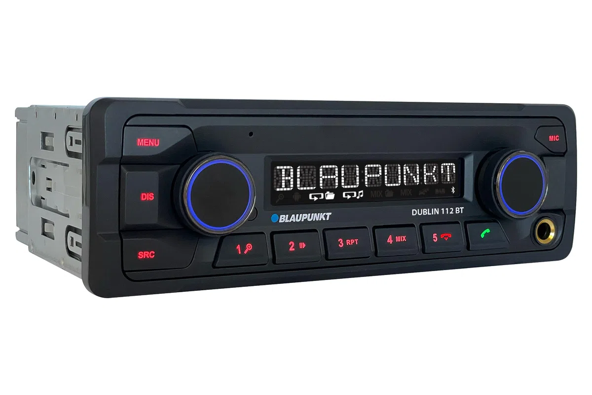 Blaupunkt Dublin 112 BT, 1-DIN Autoradio, Heavy Duty-Design, Bluetooth, Freisprecheinrichtung, USB, Aux-Eingang, Lenkradfernbedienung, 4x50Watt, 12V