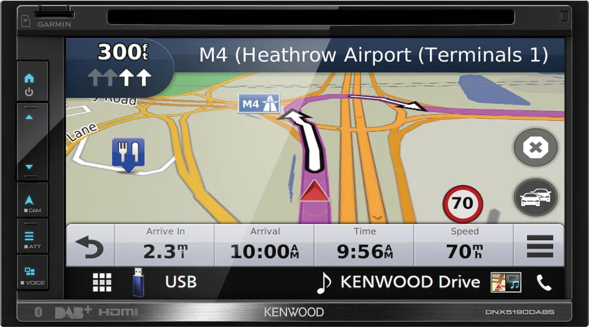 Kenwood DNX5190DABS Navigationssystem 17,1 cm (6.75") Touchscreen TFT Fixed Schwarz 2,1 kg