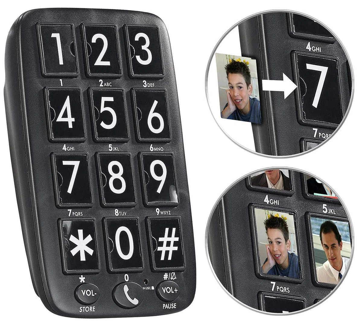 Communications Seniorentelefon: Senioren-Festnetz-Telefon mit 12 Foto-Schnellwahl-Tasten, Freisprecher (Seniorentelefon Festnetz, Großtastentelefon, Festnetztelefon für Demenzkranke)