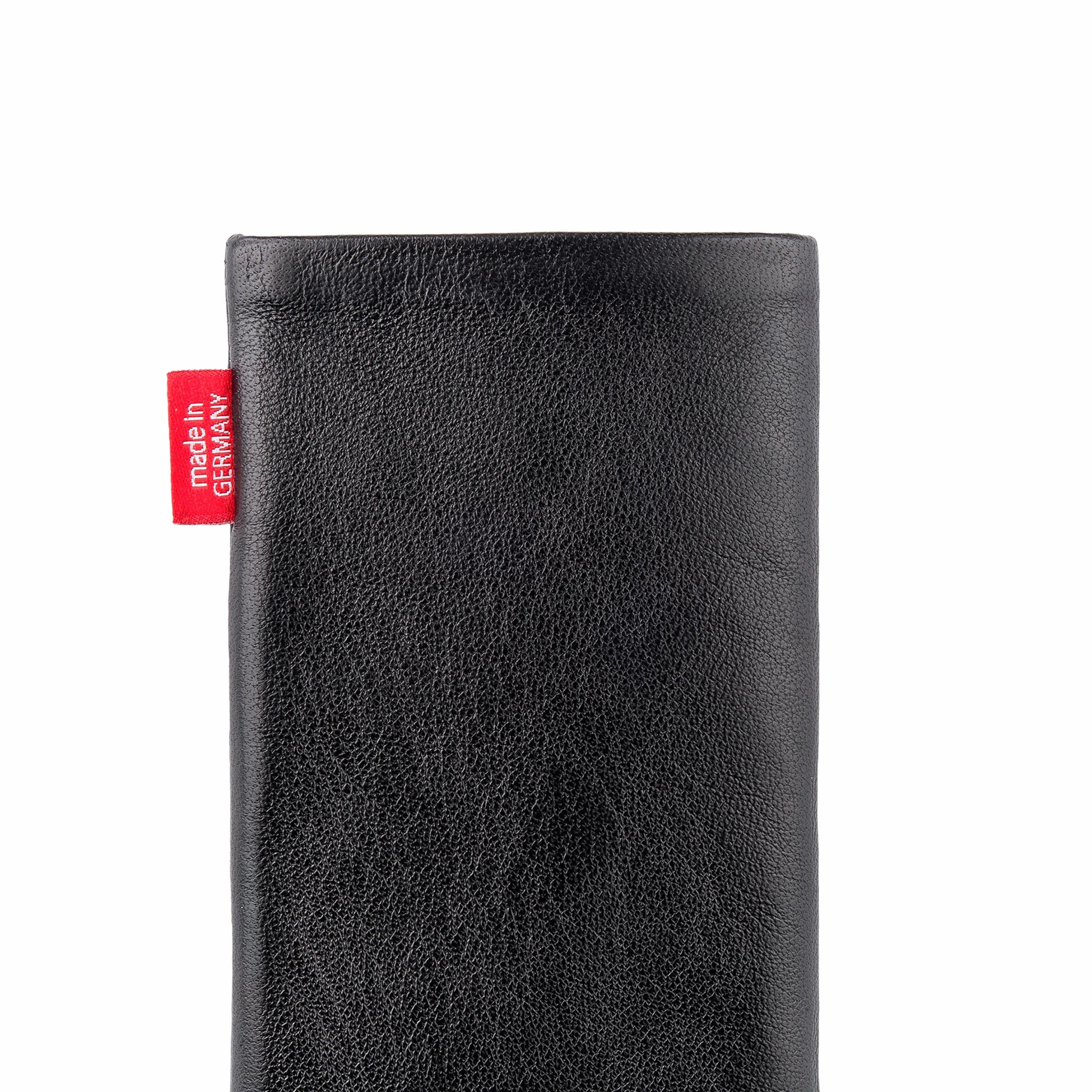 fitBAG Beat Schwarz Handytasche für Apple iPhone Air / 17 Air Tasche aus Echtleder Nappa mit Microfaserinnenfutter | Hülle mit Reinigungsfunktion | Made in Germany