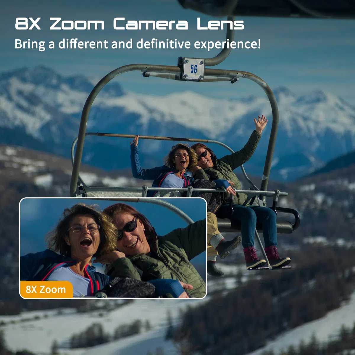 Apexcam M90 Action Cam 4K60FPS 64MP WLAN EIS Bildstabilisierung Sportkamera 40m Wasserdicht 8X Zoom 2.4G Fernbedienung 2x1350mAh Akkus
