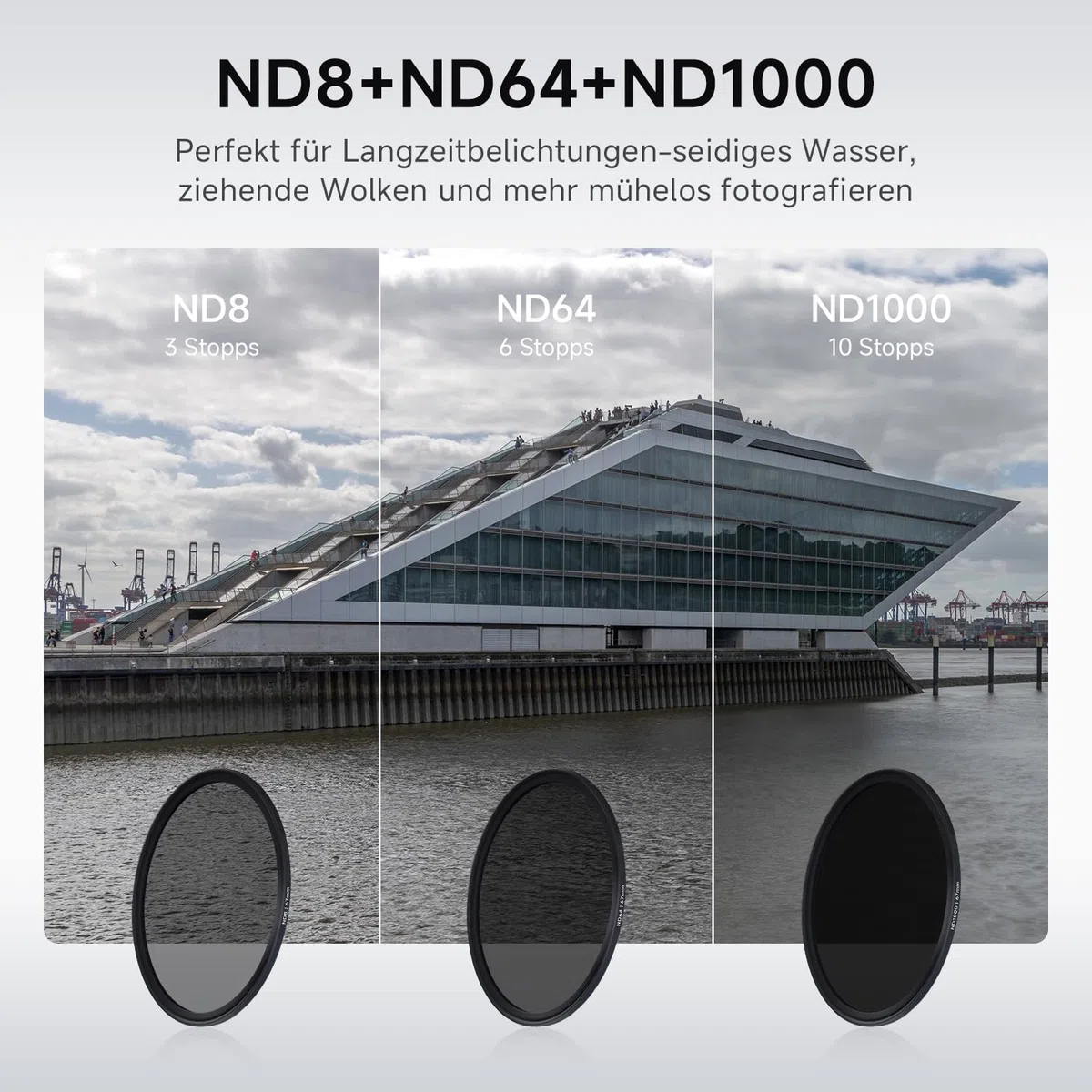 Rollei F:X Pro Magnetische ND- Rundfilter-Set Mark II in 67mm. Rollei Magnet Filter/Graufilter-Set bestehend aus CPL,ND8, ND64,ND1000 und magnetischen Basisring ideal für die Langzeitbelichtung