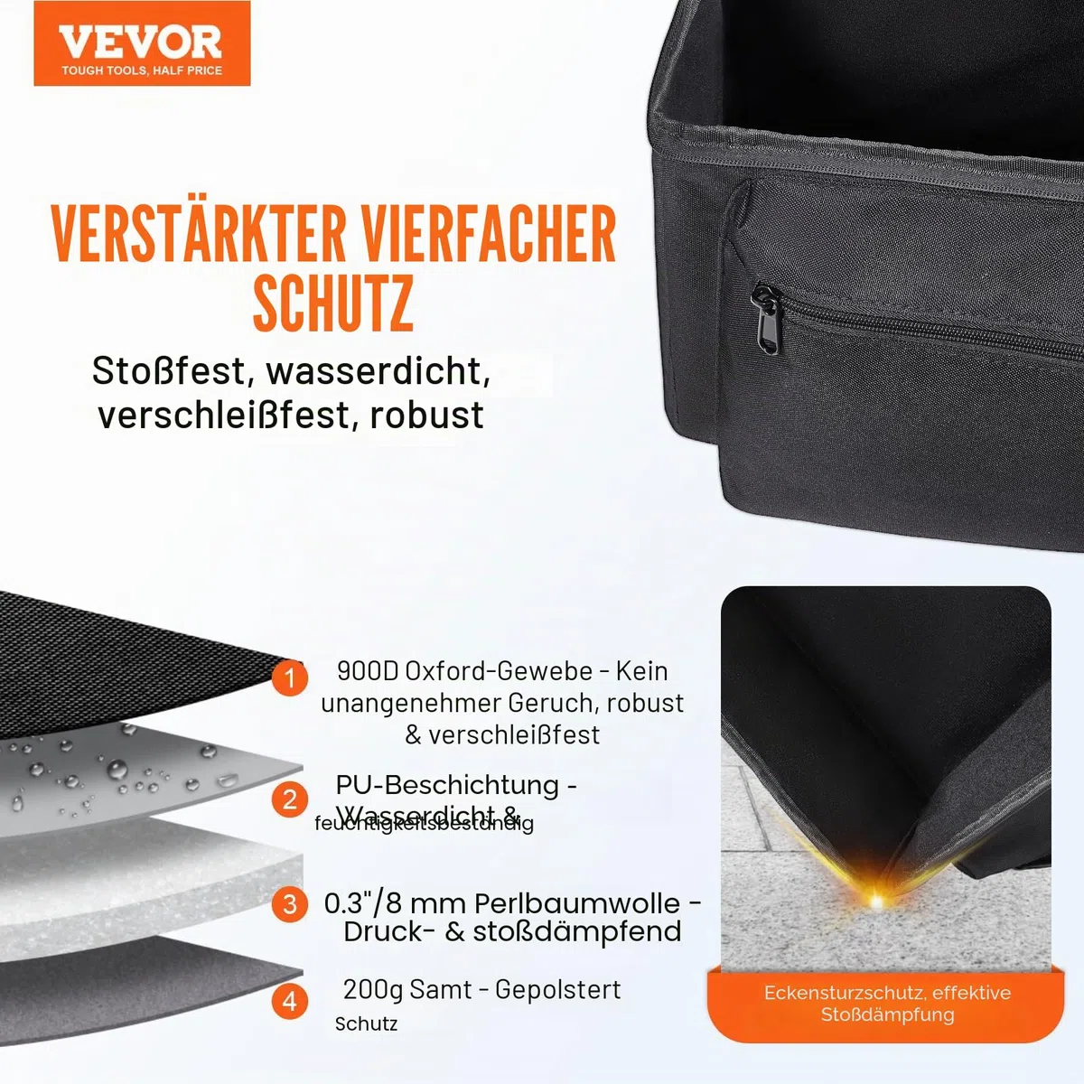 VEVOR Teleskoptasche, 1035 mm, Transporttasche für Teleskope mit festen Schnallen, mehrere Taschen & abnehmbare Trennwand für Teleskope, Teleskop-Tragetasche zur Sicherung von optischem Tubus & Stativ