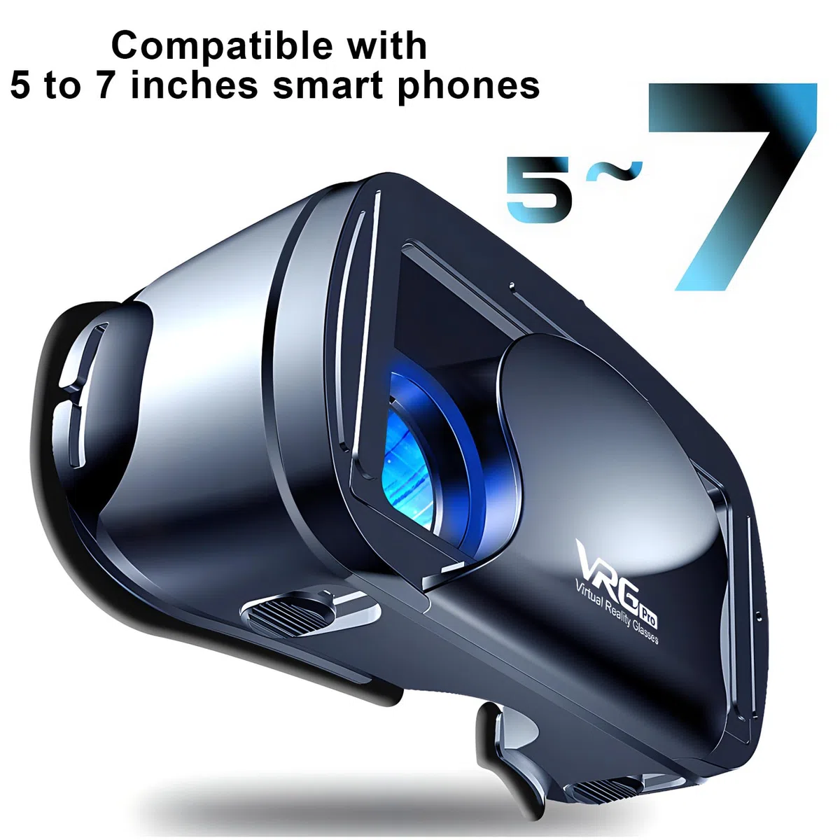 VR Brille Handy, Virtual Reality 3D Headset mit Fernbedienung, Augenschutz 3D Handy Brille HD Anti-Blau Linsen VR Headset, Kompatibel IOS Android für Phone 5,0-7,0 Zoll(Schwarz)