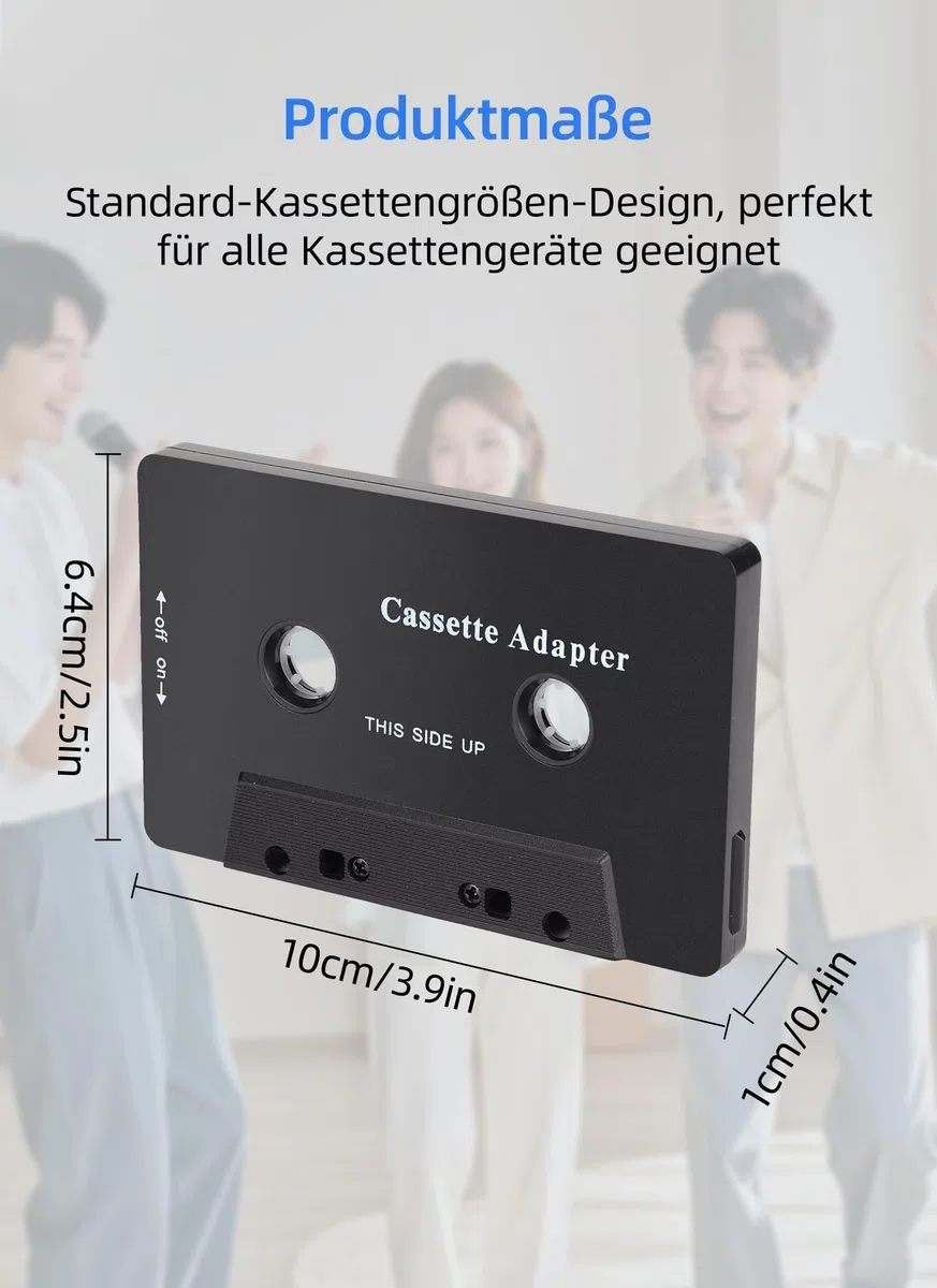 Bewinner Auto Audio Bluetooth Kassettenadapter, Rauschunterdrückung, Stereo High Fidelity Band Aux Empfänger für Auto Tablet