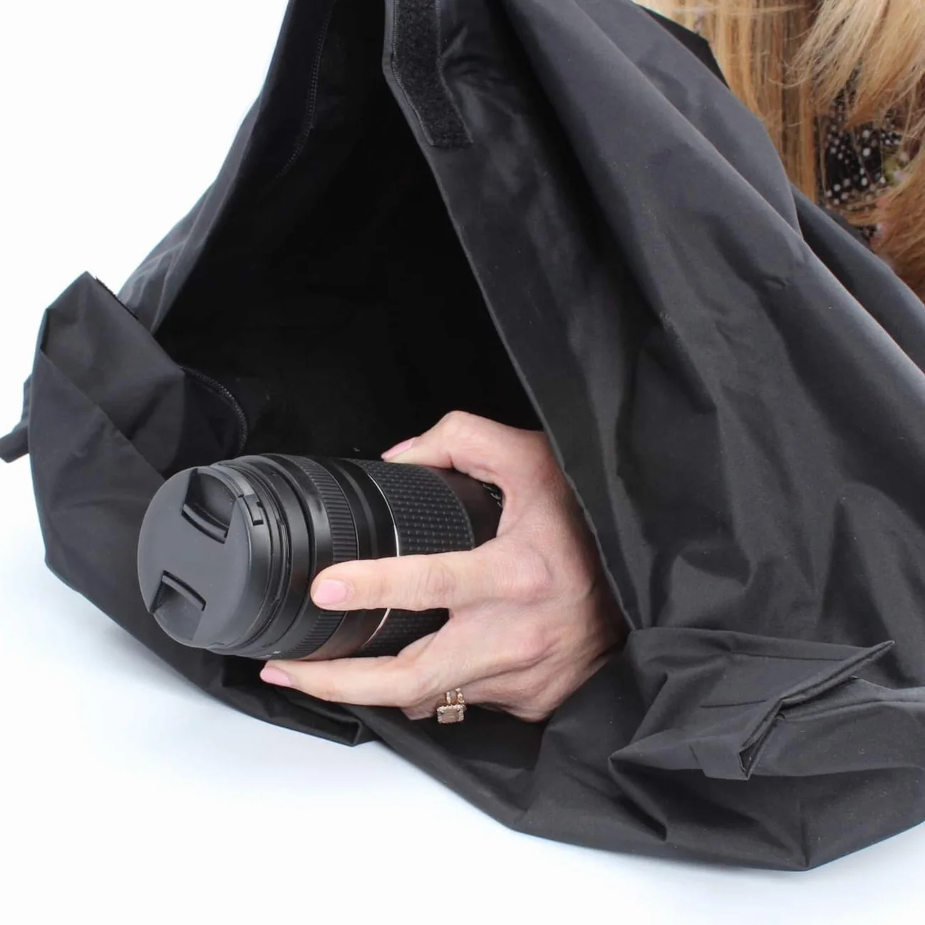 VANZAVANZU Dunkelkammer Tasche Filmwechselbeutel 60 x 55 cm - lichtdichter und antistatischer Wechselsack aus Baumwolle für Filmentwicklung & professionelles Fotomaterial